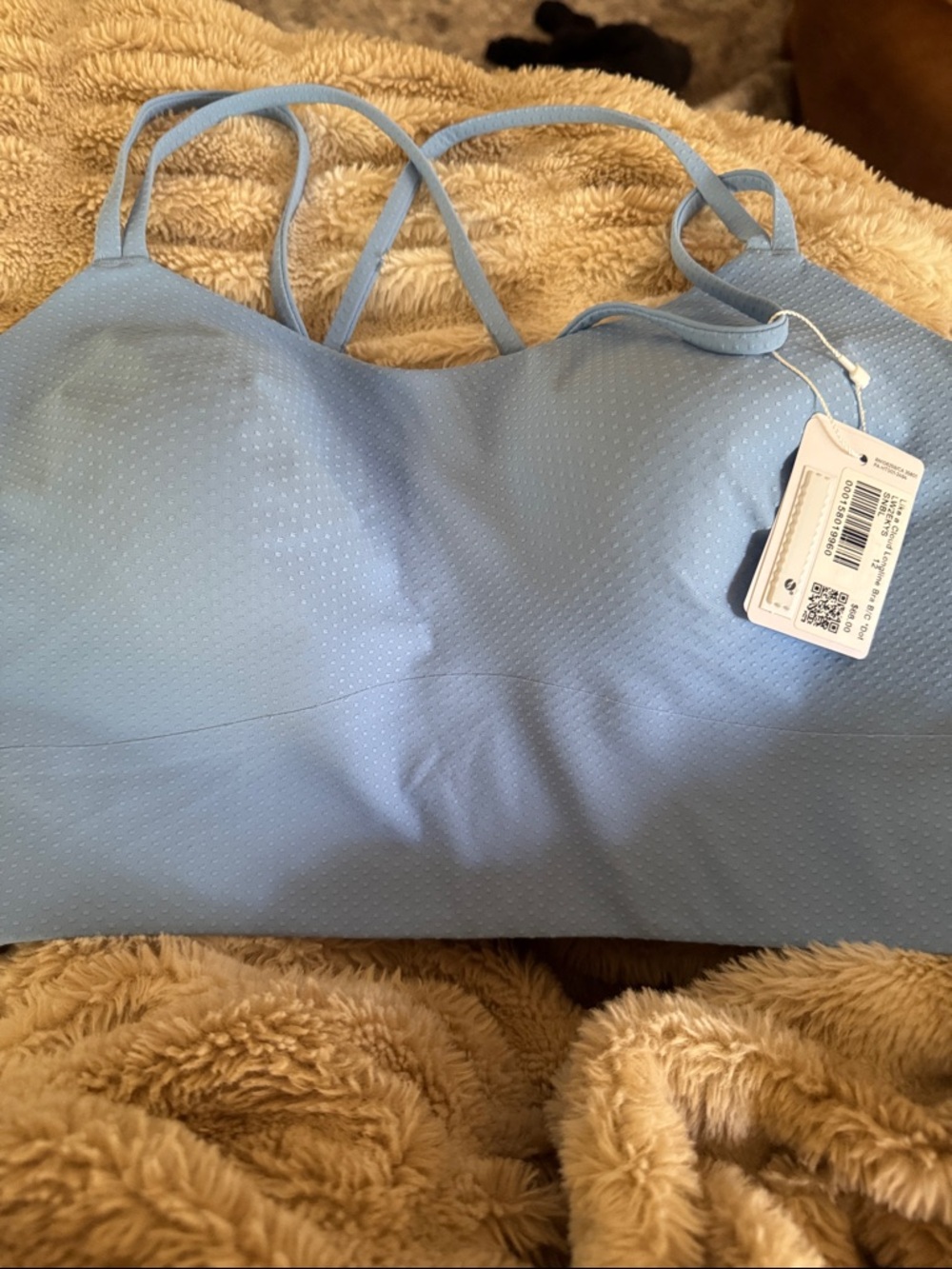 lululemon athletica Pale Blue dot like a cloud bra B/C 12